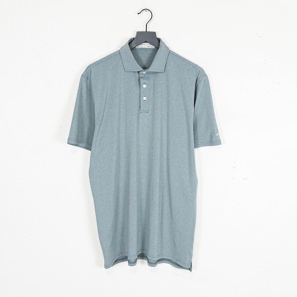 Holderness & Bourne Signature fit Golf Polo shirt Green stripe sz Large